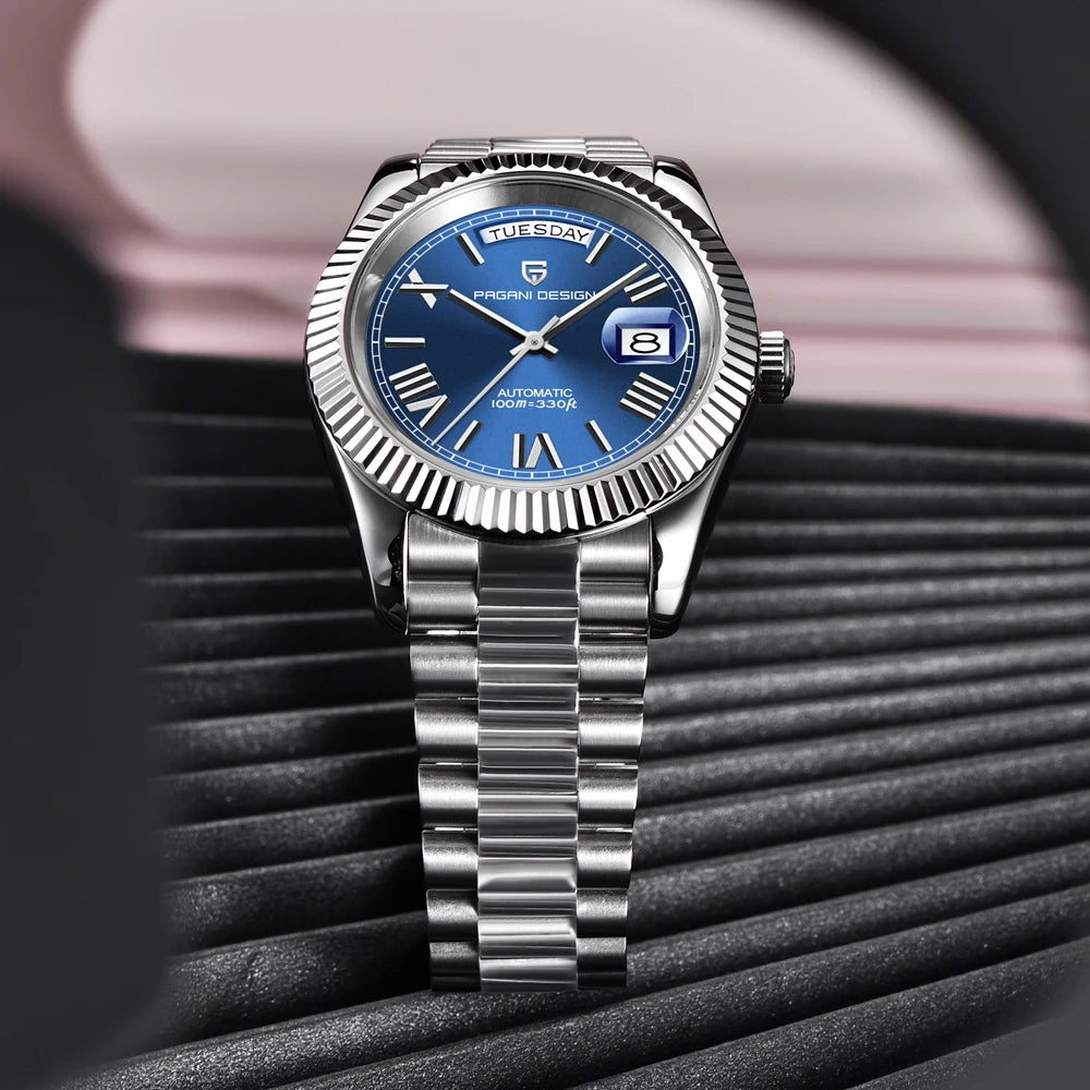 PAGANI DESIGN 2025 New Blue DD40 Luxury Automatic Watch For Men Mechanical Wristwatch Men Japan NH36A Movt Sapphire crystal