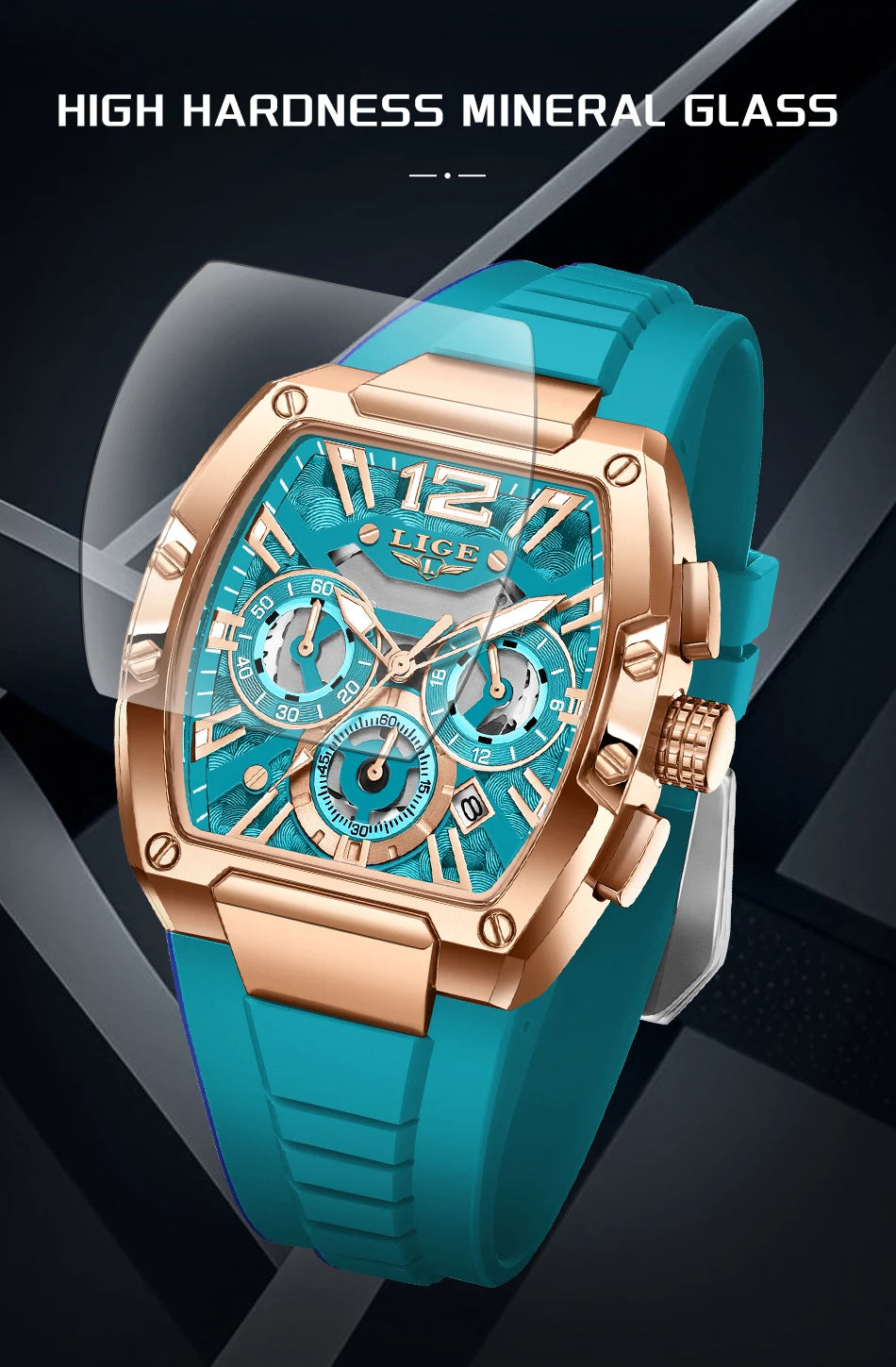 LIGE Men Watch Fashion Top Brand Luxury Silicone Military Watch Men Casual Sports Waterproof Date Quartz Wristwatches For Men