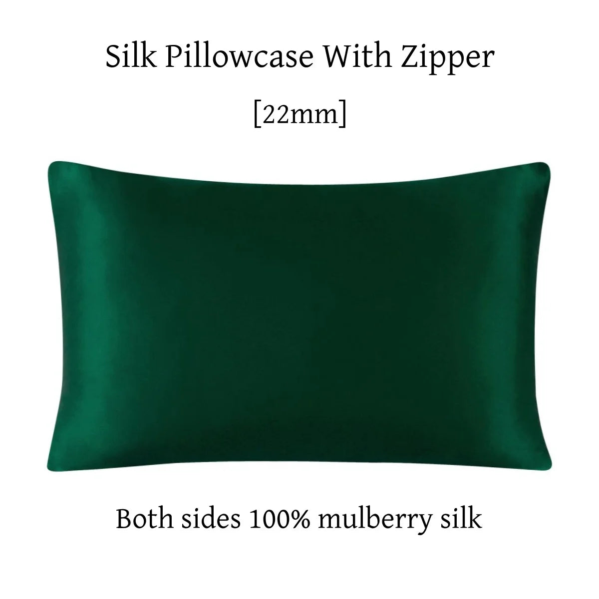 22 Momme Silk Zipper Pillowcase 1pc 100% Nature Mulberry Silk Muticolor Pillow Case For Healthy Standard Queen King