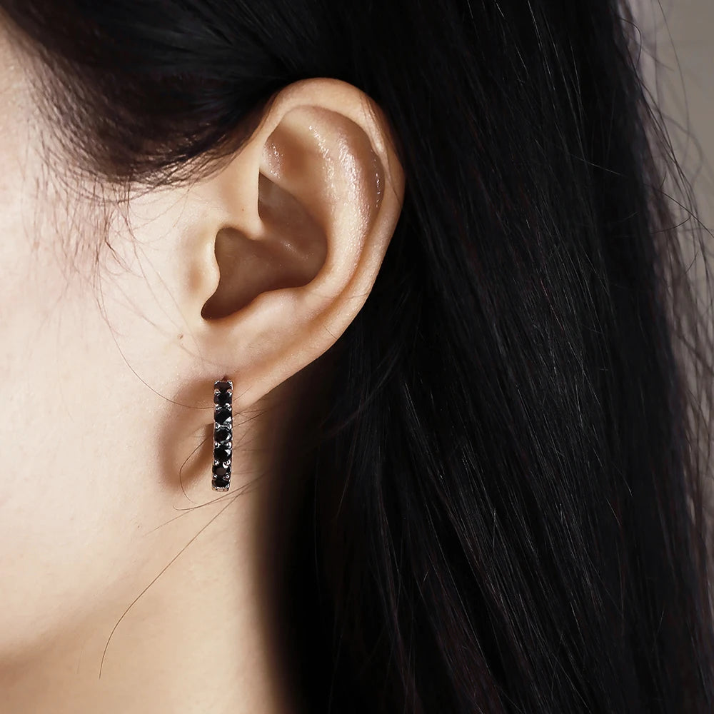 OEVAS 100% 925 Sterling Silver Real 2.6ct Moissanite Earring Hoops For Women Sparkling Wedding Party Luxury Fine Jewelry Gift