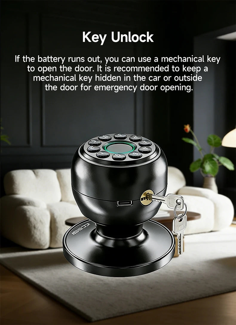 Smart door lock four in one fingerprint password IC card Tuya APP remote unlocking mechanical key suitable for home apartments