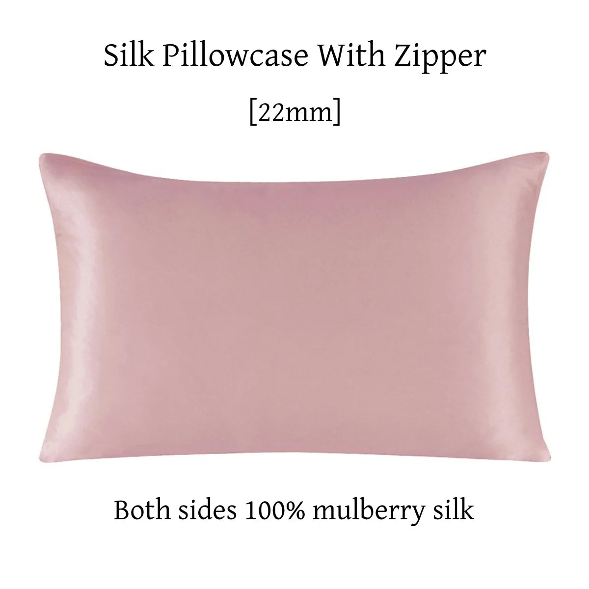 22 Momme Silk Zipper Pillowcase 1pc 100% Nature Mulberry Silk Muticolor Pillow Case For Healthy Standard Queen King