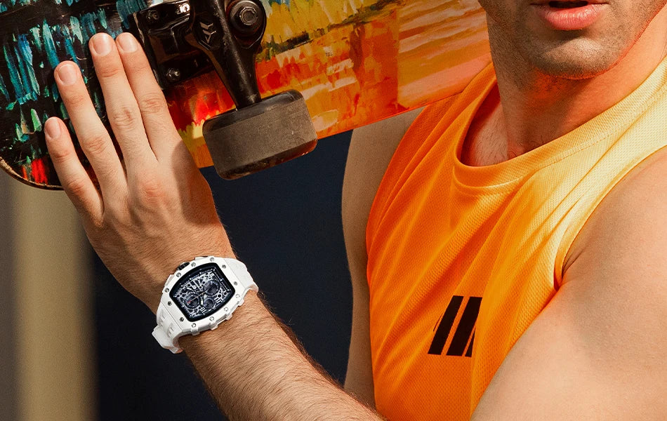 TSAR BOMBA New TB8204 Watch for Men Japan Quartz Chronograph 50M Waterproof Wristwatch Fashion Sport Clock Male Luxury Mens Gift