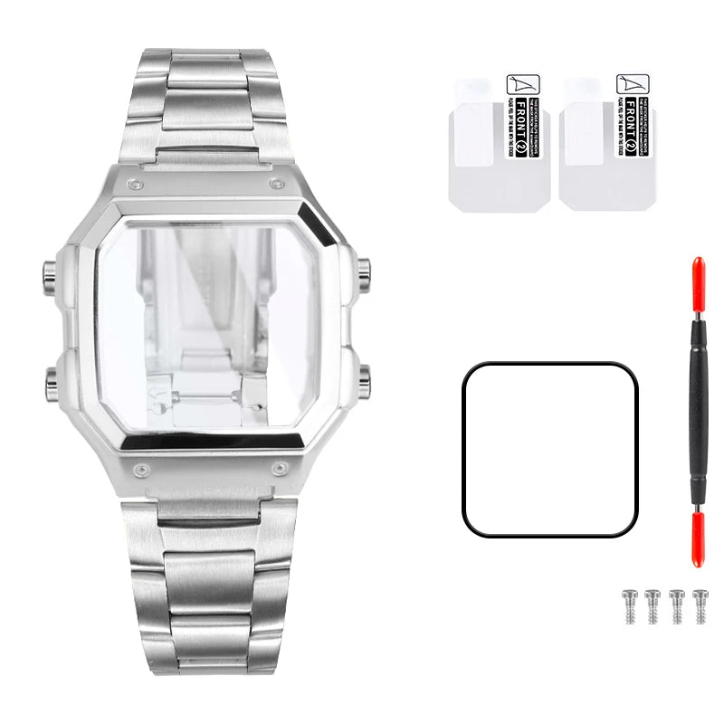 Casio AE1200 case mod kit modification all metal case 3299 AE-1200 bezel glass waterproof ring kit 304 stainless steel part