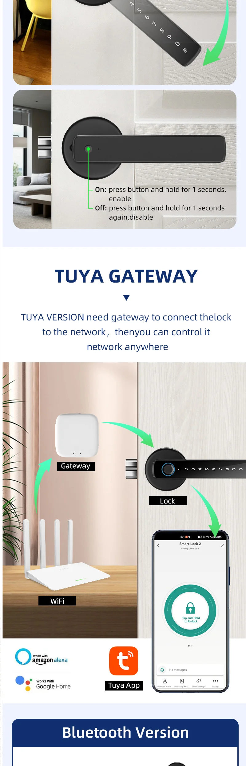 XSDTS Smart Door Lock Handle With Fingerprint Key card Digital Door Lock Keypad Key Entry electronic lock Do Brasil Sem taxas
