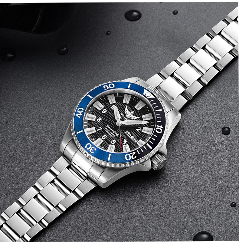 Yelang V1217 300m Diving Solar Watch Japan VS43 Swiss Super Luminous Water Ghost Waterproof Top Sapphire Aluminum Bezel Reloj