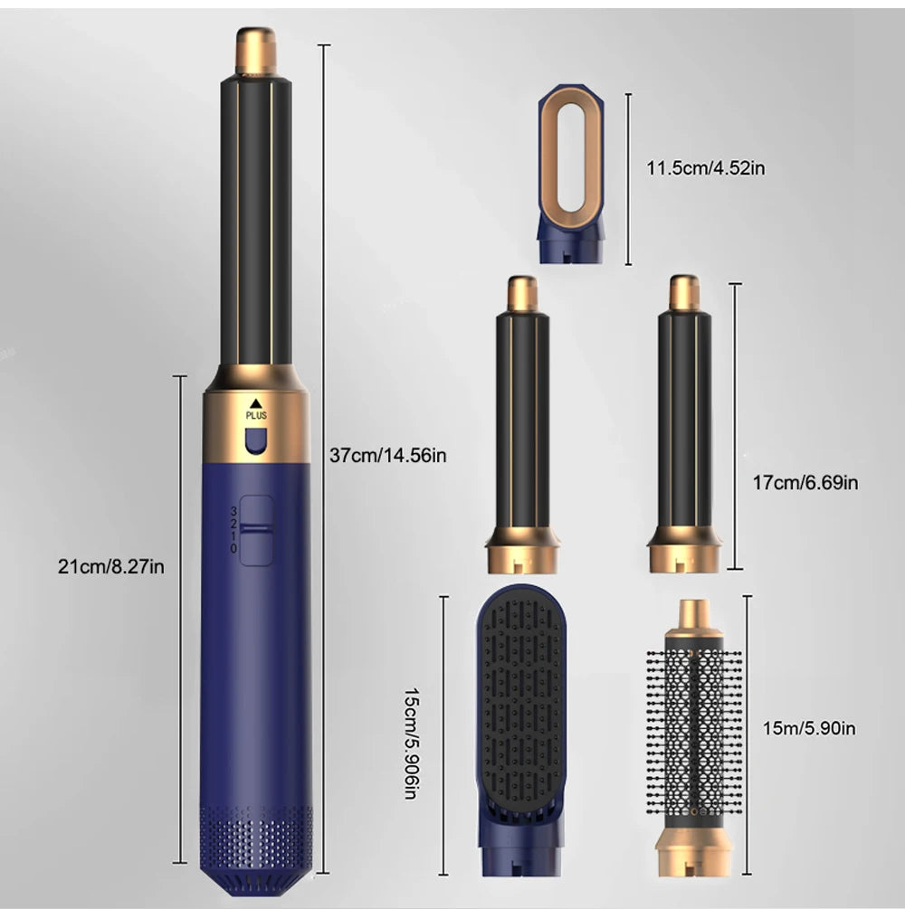 Hot Sales Multifunctional 5 IN 1 Hot Air Comb Household  Brushless Styling Hair Dryer Automatic Curling Iron