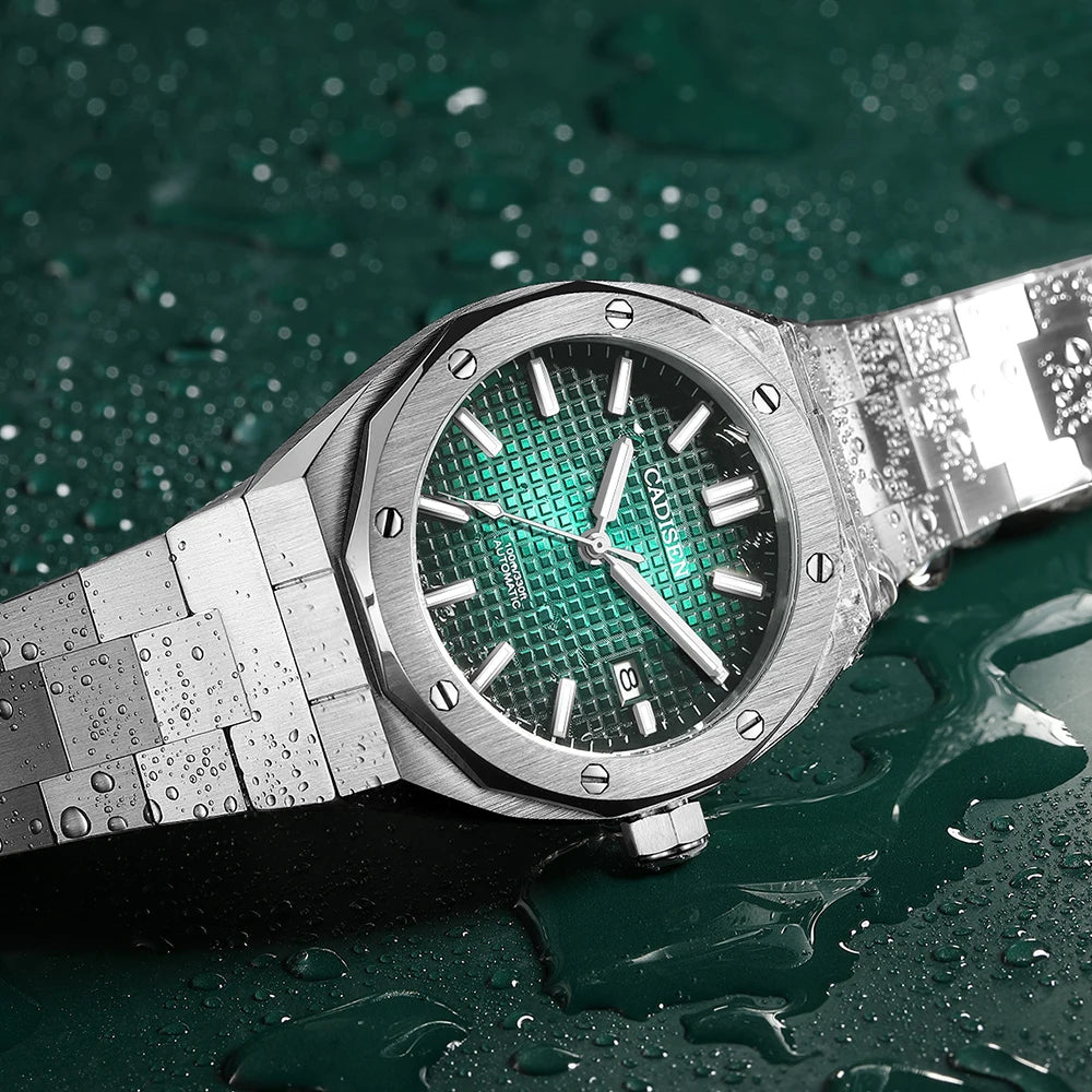 CADISEN 42MM Men's Mechanical Watch Luxury NH35A Movement Automatic Watches Sapphire Mirror 10Bar Waterproof Watch For Men
