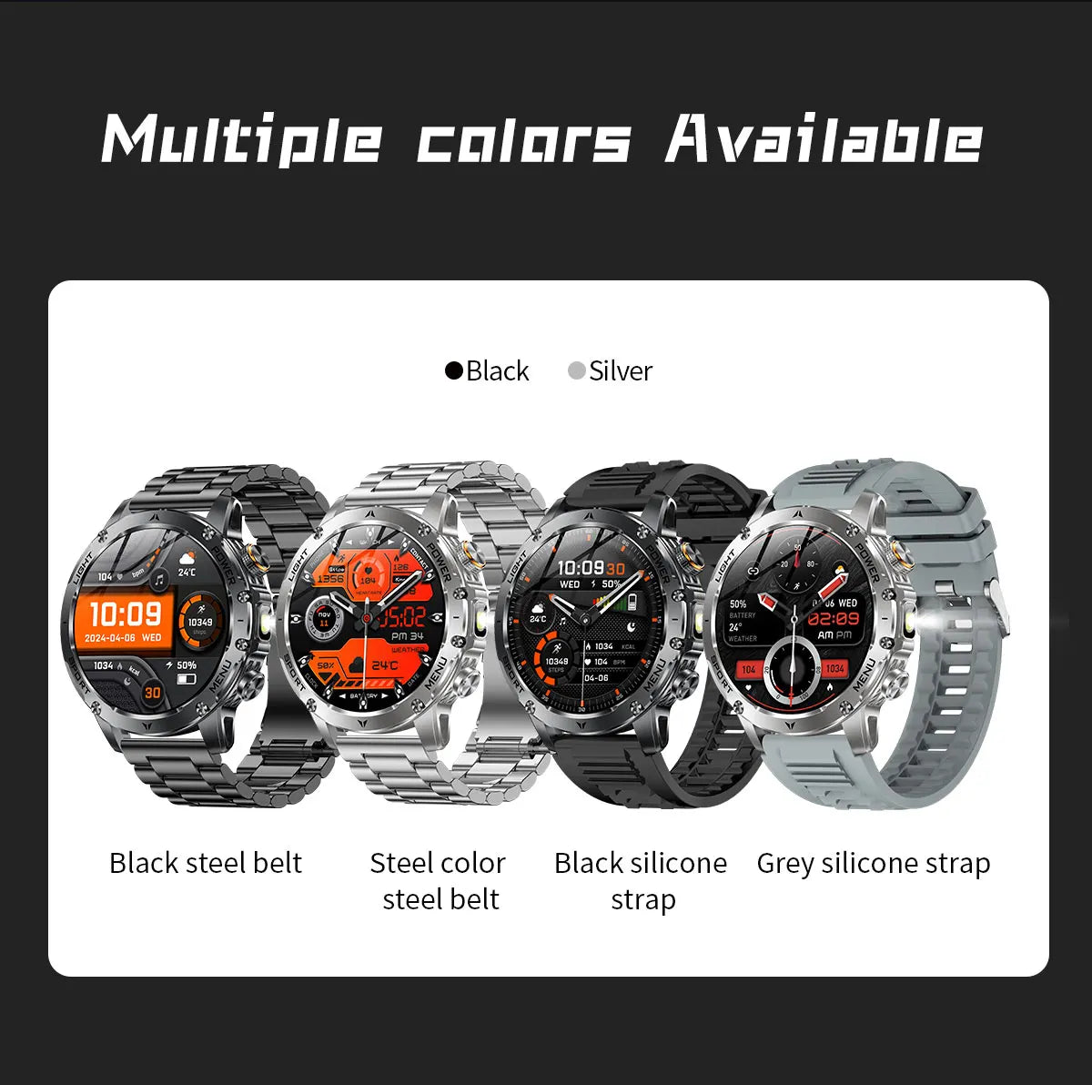 2026 New Military Smart Watch 1000Mah Battery Fitness Tracking 10ATM Waterproof Tactics Sport Flashlight call Bracelet For Men