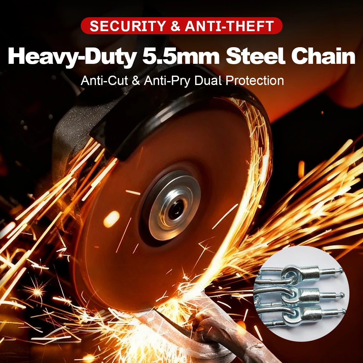Smart Bluetooth Chain Lock Keyless Bike/Motorcycle Gate/Door Lock With Anti Theft Alarm 110Db APP Phone Control
