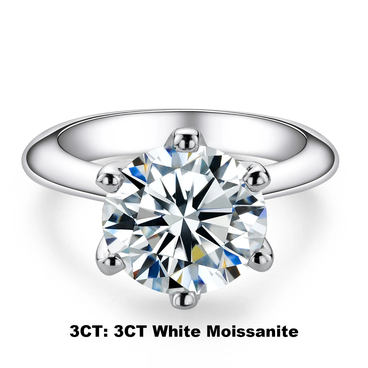 AnuJewel 1ct 2ct 3ct 5ct D Color Moissanite Engagement  Ring for Women 925 Sterling Silver Gold Plated Solitaire Rings Wholesale
