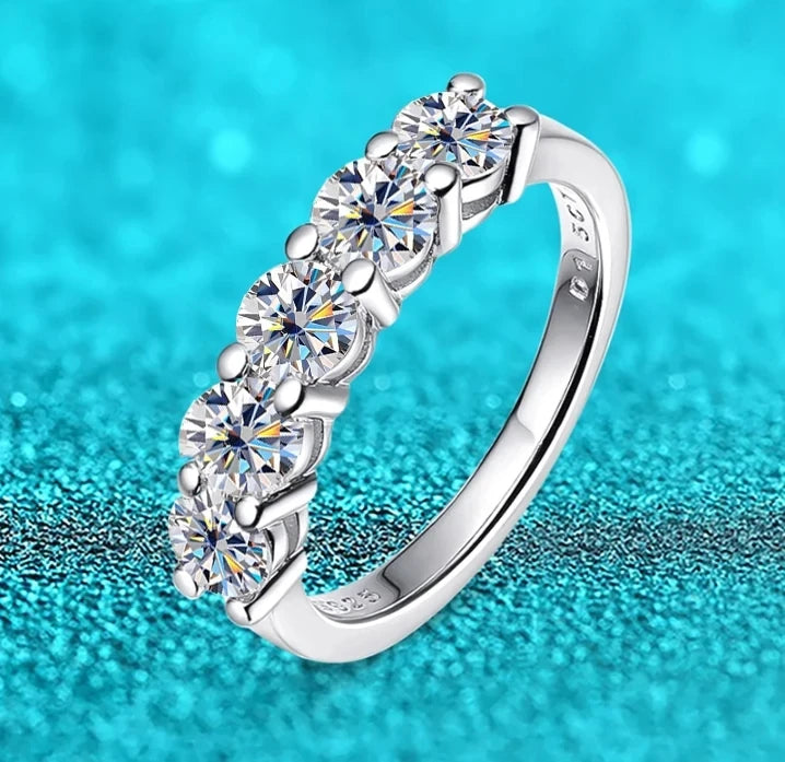 JoyceJelly 4mm D Color VVS Moissanite Ring For Women Total 1.5CT S925 Sterling Silver Jewelry Pass Diamond Tester Wedding Bands
