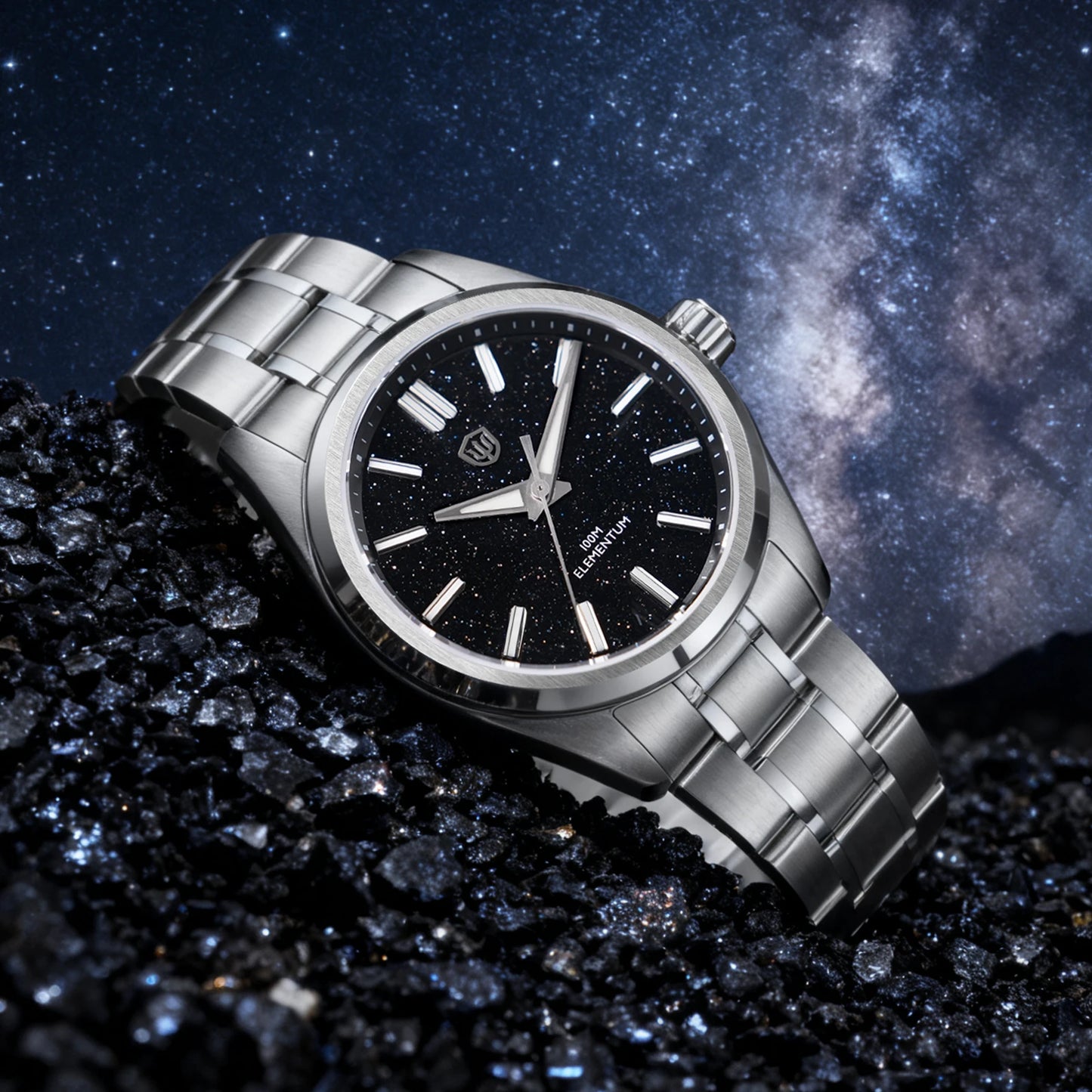 Watchdives WD0003C 38mm Men Watch VH31 Sweep Seconds Quartz Movement Sapphire ice Crack Dial Luminous 10Bar Waterproof Watches