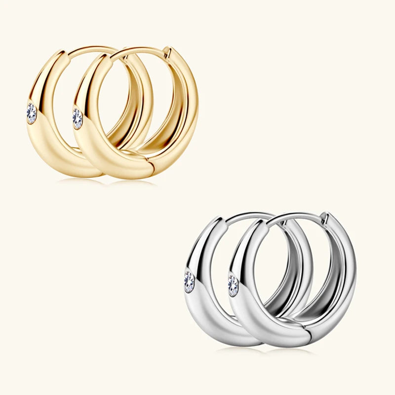 S925 silver 0.06 carat moissanite retro earrings earrings European and American personality punk light luxury style couple model