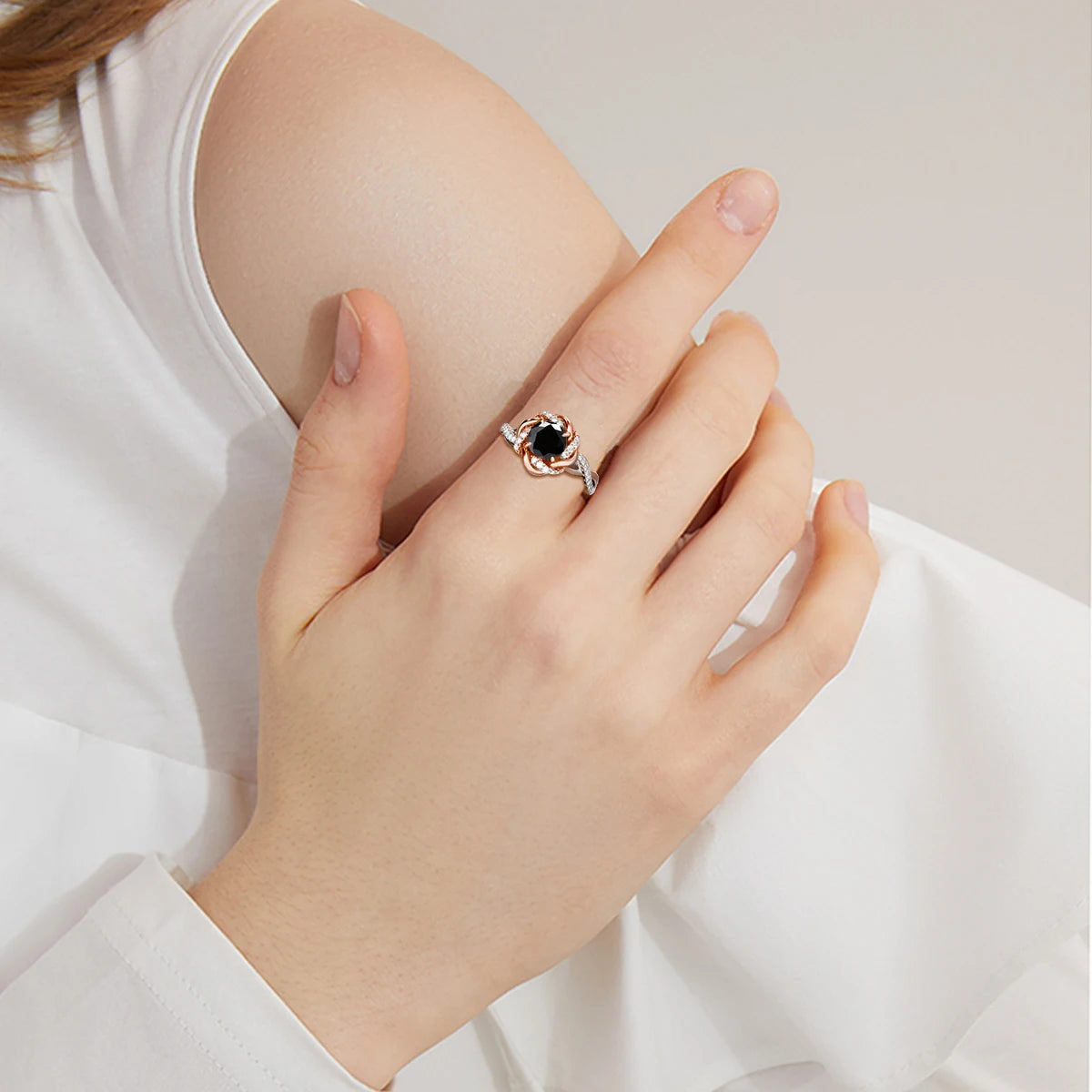 1ct to 3ct Moissanite Diamond Certified Ring Original Sterling Silver 925 Rings for Women Twist Floral Luxury Wedding Jewelry