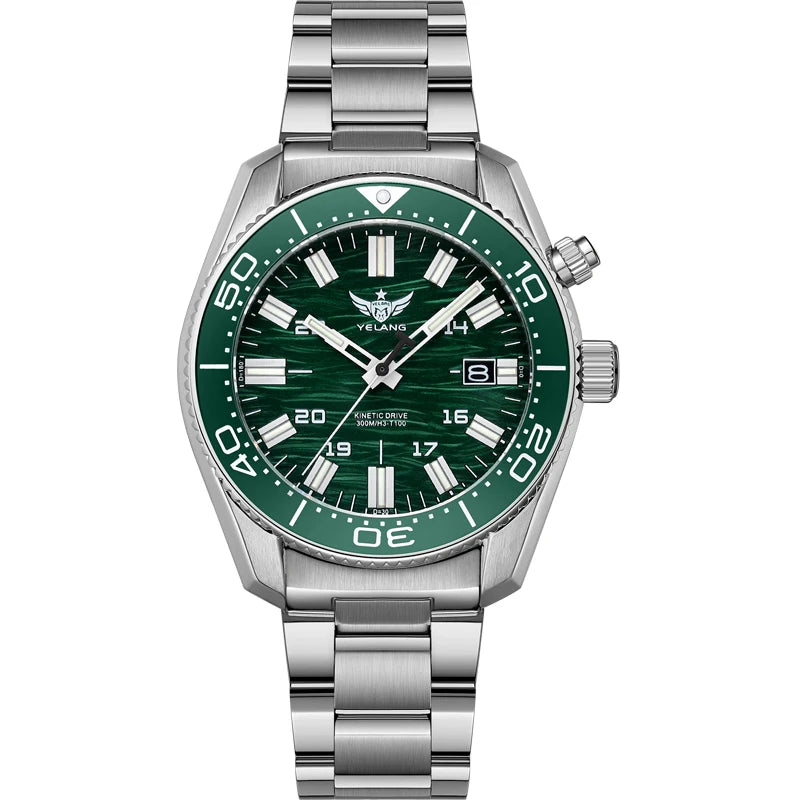 Yelang V1038 40mm Men Diving Watch Human Kinetic Energy Watch Brand Watch 300m Waterproof Watch luminous Japan PX82 Sapphire
