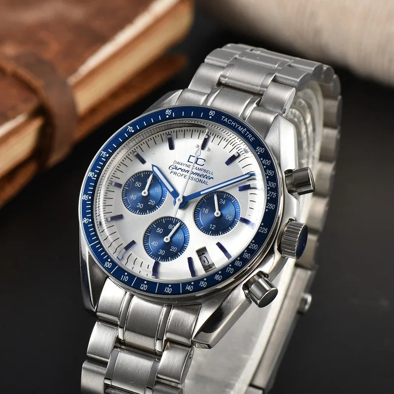 For VK63 Customized Logo Watch 40mm Waterproof Chronograph Men Moon Quartz Watches Modified By Speed Master Custom Wristwatches