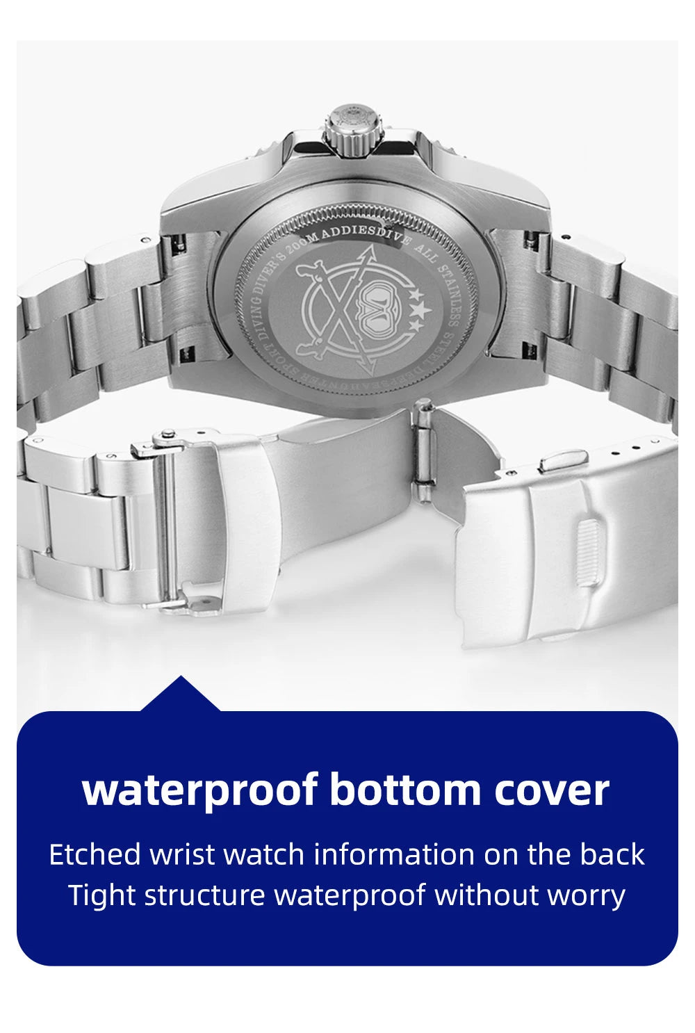 ADDIESDIVE High Quality Luxury Men Quartz Watch 20Bar BGW9 Super Luminous relógio masculino 316L Stainless Steel Dive WristWatch