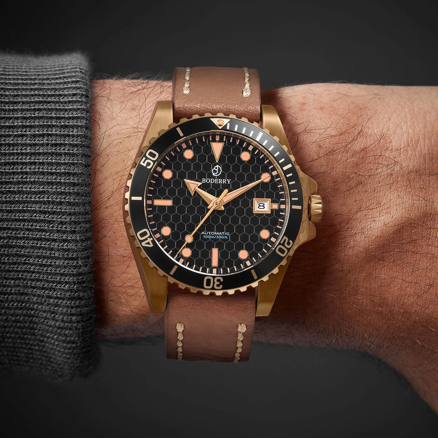 Boderry Seaturtle Titanium Diver Watch Men Luxury Bronze Watches Automatic Mechanical Wristwatch Sport 200M Waterproof Luminous