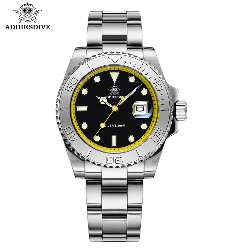 ADDIESDIVE 41mm Japan2115 Men's Quartz Watch 200m Waterproof Wristwatch BGW9 Luminous Ceramic Bezel 316 Steel Man Luxury Watches