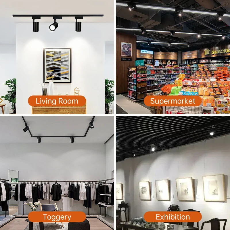 Full Set Led Track Light Fixture Rail 110-220V COB Ceiling Track Lamp 20/40W Spot Lighting For Clothing Shop Living Room Home