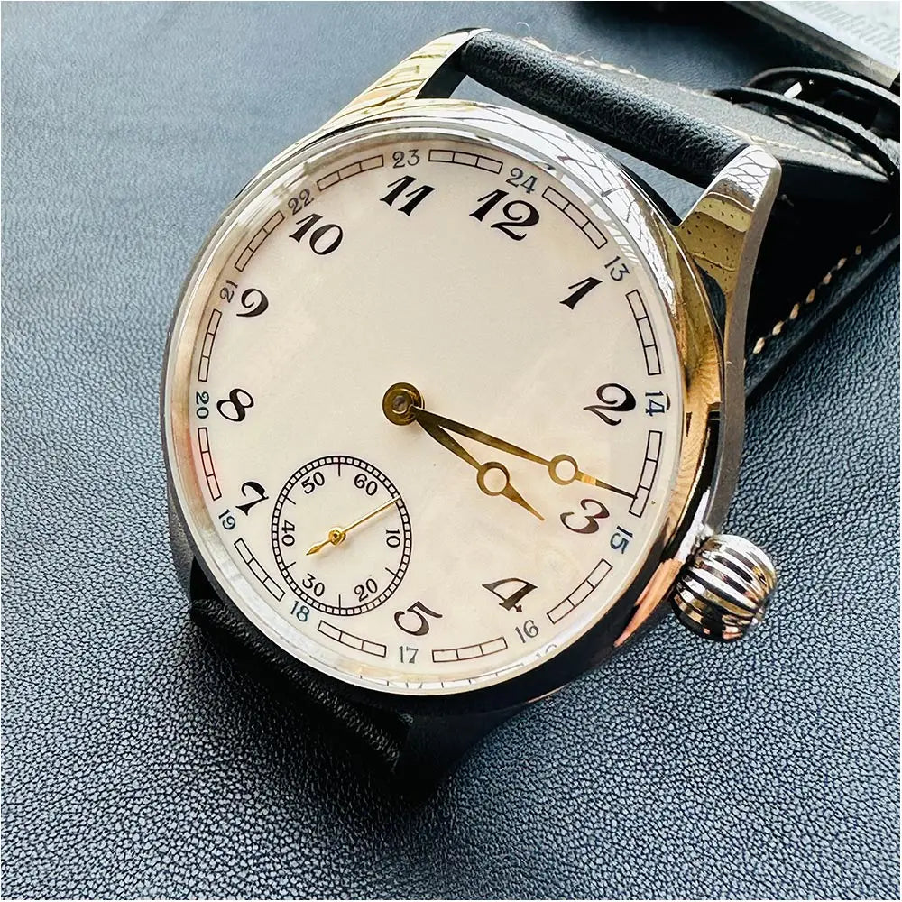 Reloj-Hombre Men's Watch for Seagull ST3600 Manual Movement, Retro Enamel Sterile Dial Business Micro Rotor Mechanical Watch