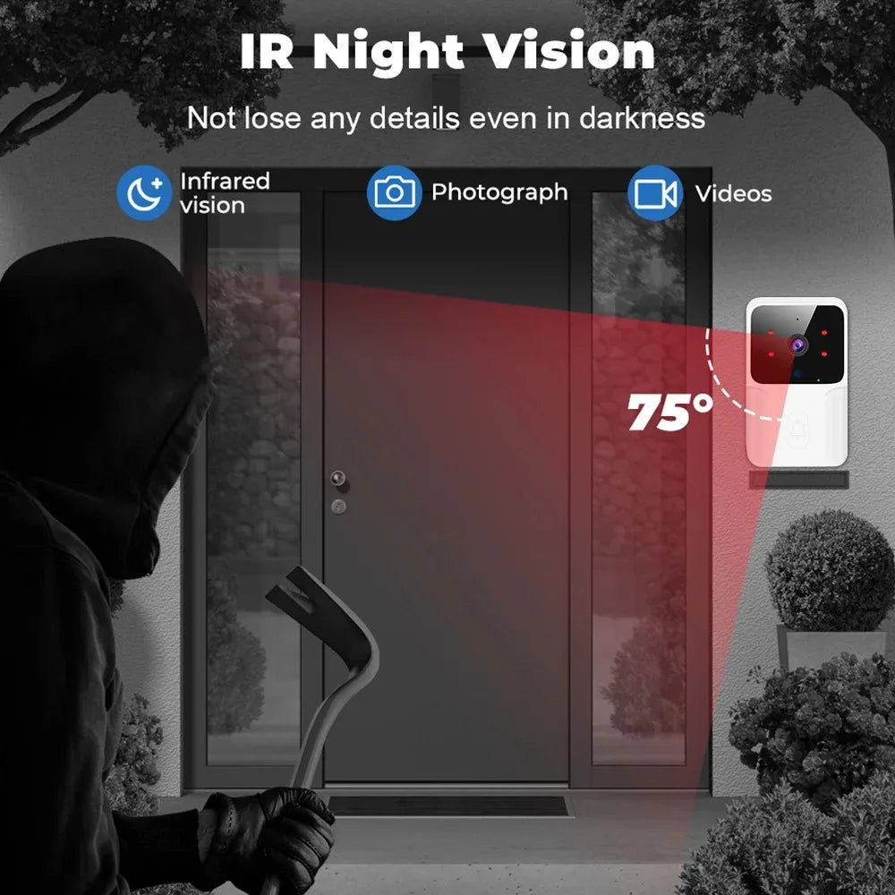 Doorbell With Camera Wireless Bundle Video Doorbell WIFI HD Outdoor Phone Door Bell Camera Security Video Intercom IR