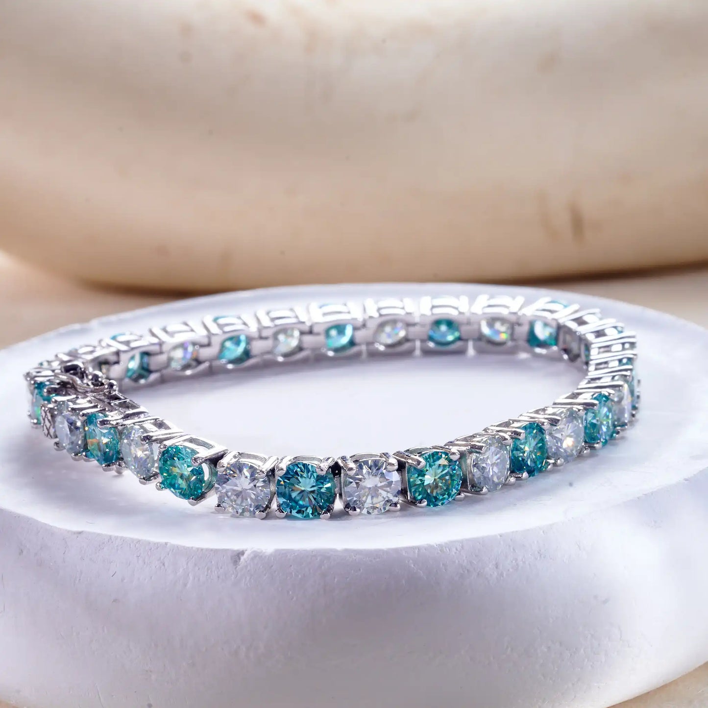 5mm Original Blue and white Moissanite Tennis Bracelets for Women Men Lab Diamond with GRA Wedding Jewelry 925 Sliver Bracelet