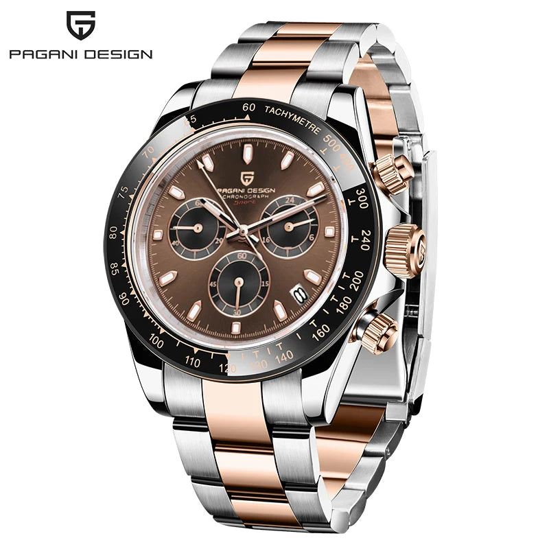 2025 New PAGANI DESIGN Chocolate PD1644 Luxury Quartz Watch For Men Automatic date Wristwatches Men Sport Waterproof Chronograph