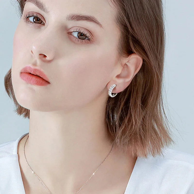 925 sterling silver full moissanite earrings retro classic fashionable high quality men's and women's jewelry earrings