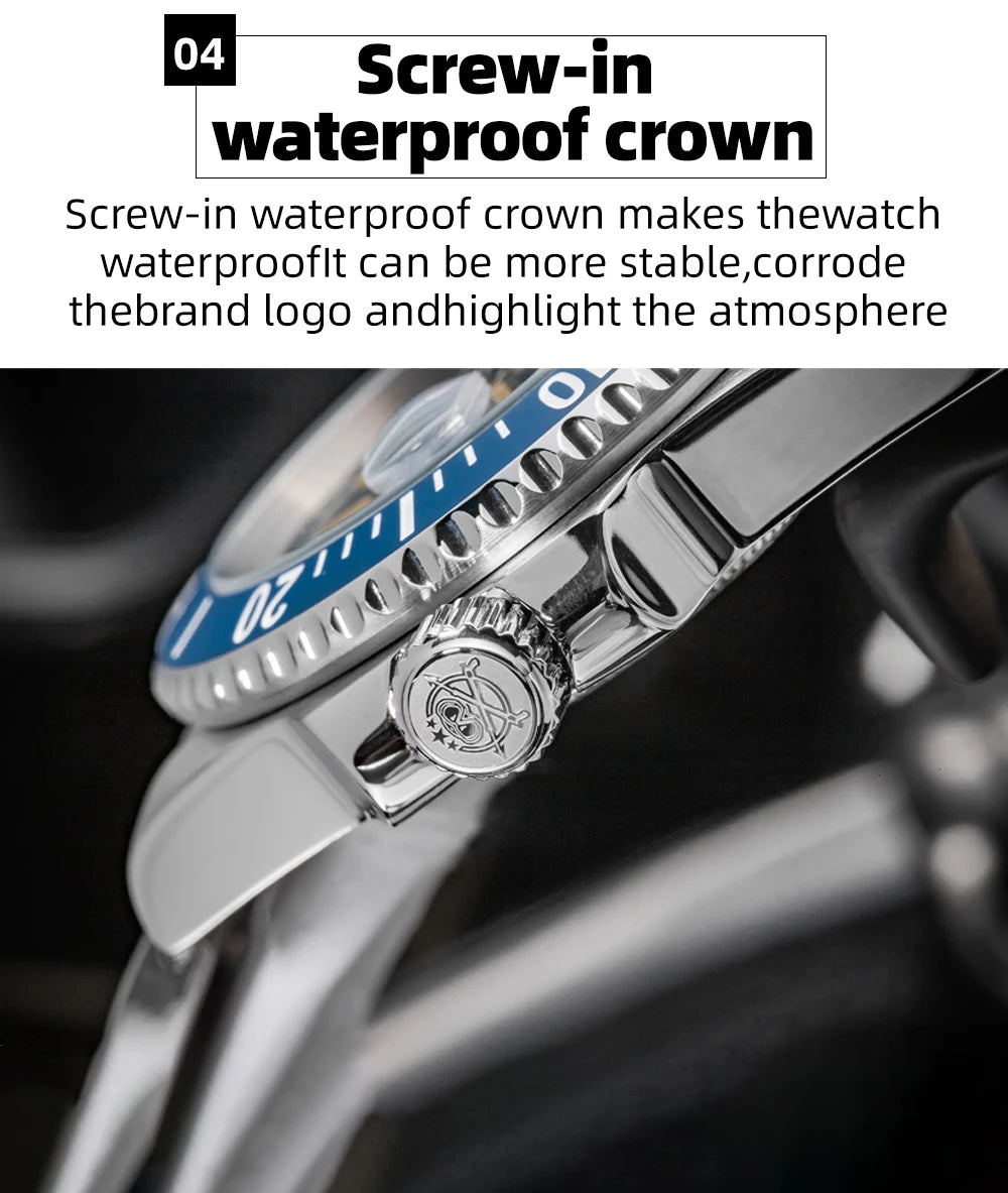 ADDIESDIVE Luxury Men's Quartz Watch BGW9 Luminous Ceramic Bezel Bubble Mirror Glass Diver's Watch 200m Analog Watches AD2054