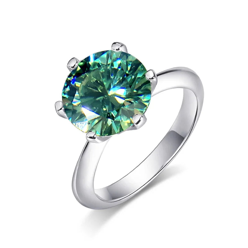 Smyoue 5CT 3CT D Color Moissanite Diamond Engagement Rings for Women Green Red Lab Diamond Band 925 Sterling Silver Jewelry GRA
