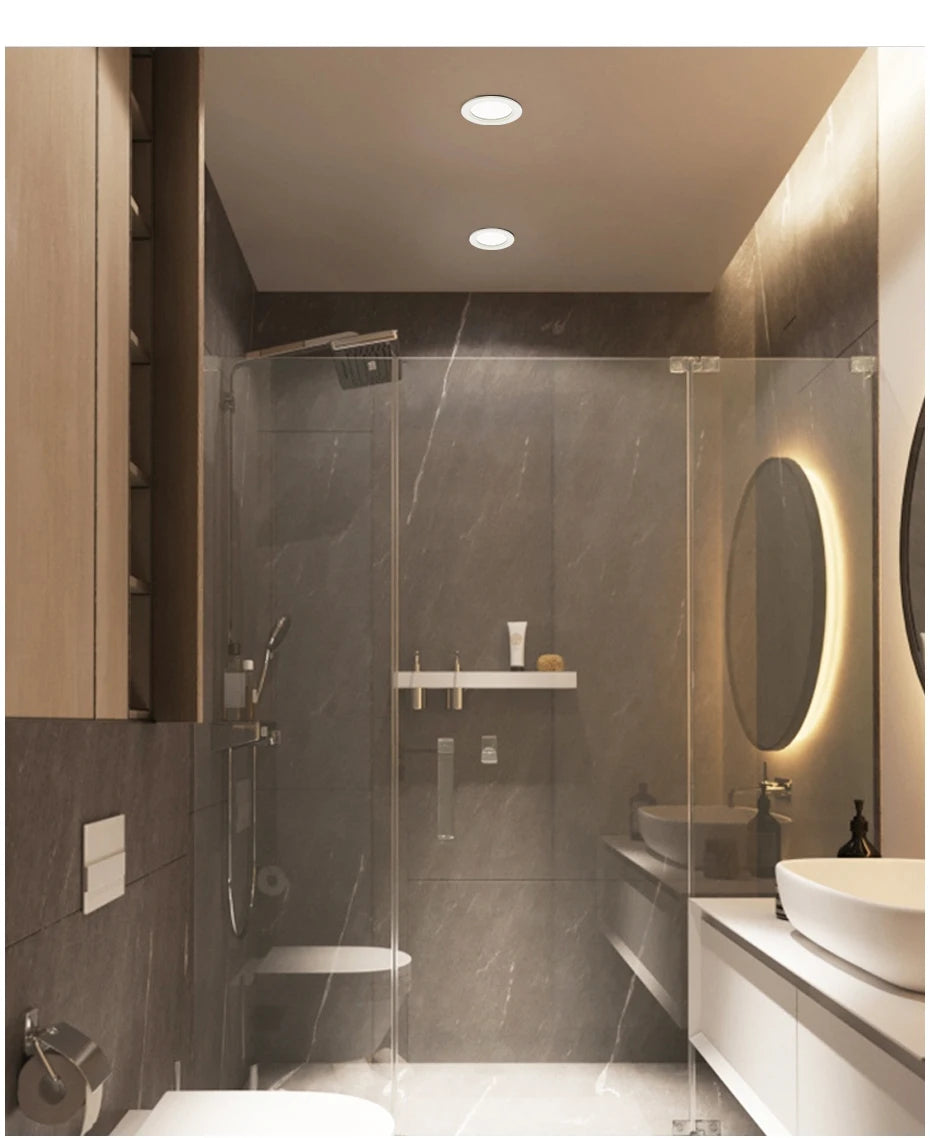 Waterproof LED Ceiling Lamp 7W 15W LED Recessed Ceiling Lights for Bathroom Spot Light Led Spotlight Fixture Kitchen Panel Light