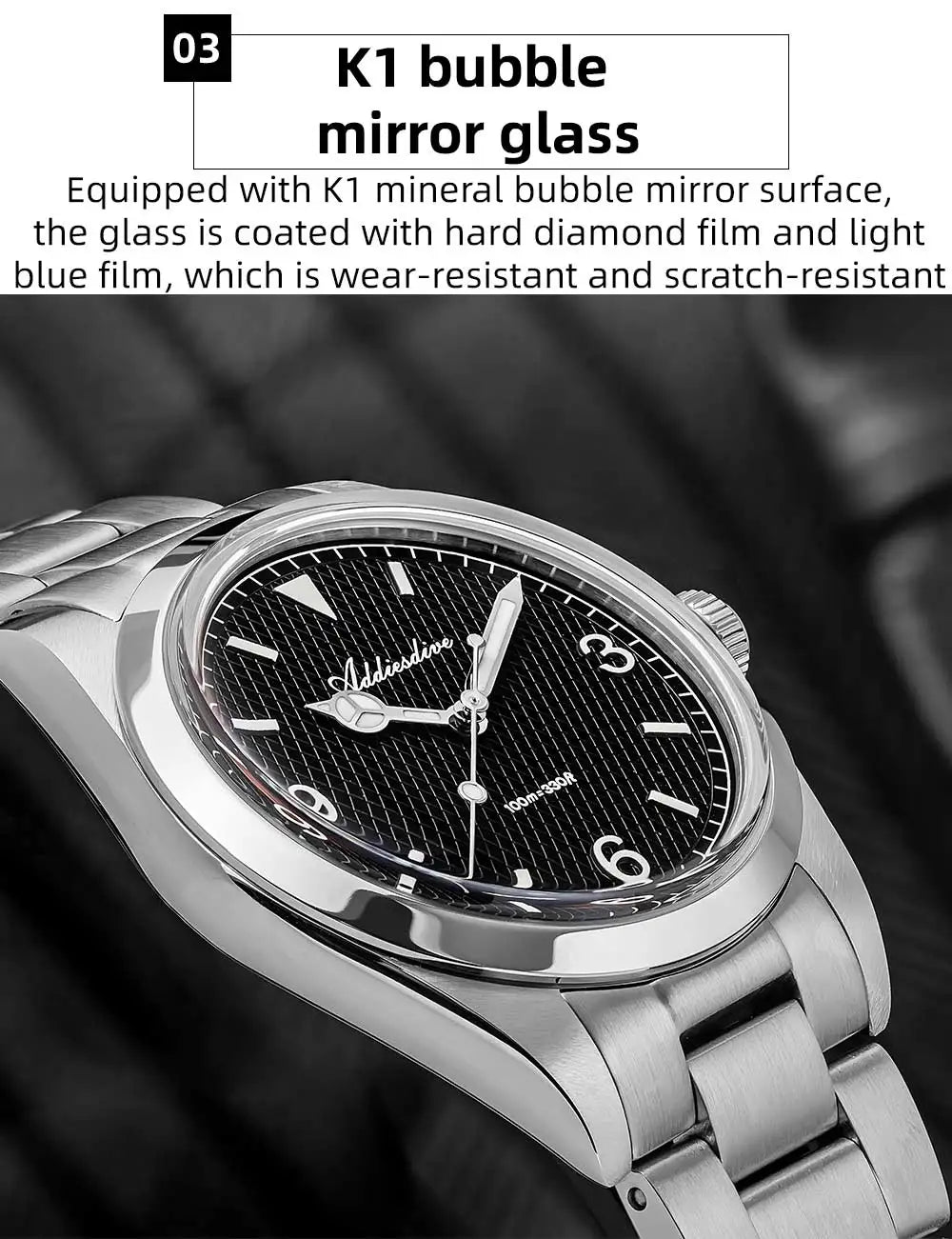 ADDIESDIVE 2025 NEW Watch For Men 316L Stainless Steel 10Bar Diving Luminous AD2096 Luxury Gift Quartz Wristwatch reloj hombre