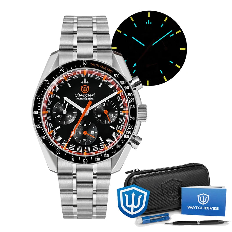 Watchdives WD1863 Men Watch 10Bar Waterproof Sapphire Crystal 39mm Quartz Watch VK63 Movement Vintage Watch with Gift Box