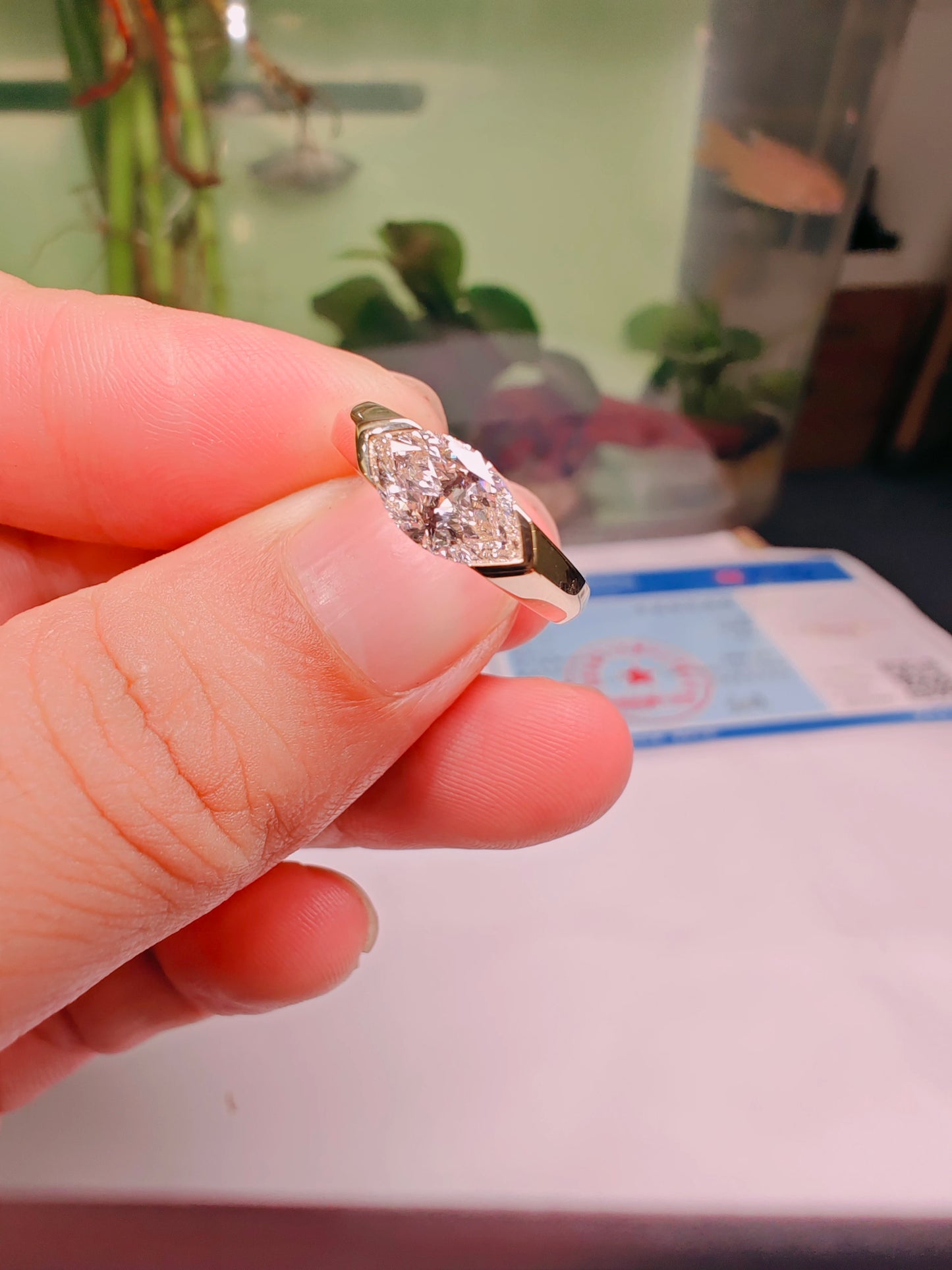 wholesale lab grown HPHT CVD Horse 's-eye cut with IGI certificate diamond lab grown diamond 1ct 14K gold rings Spot goods