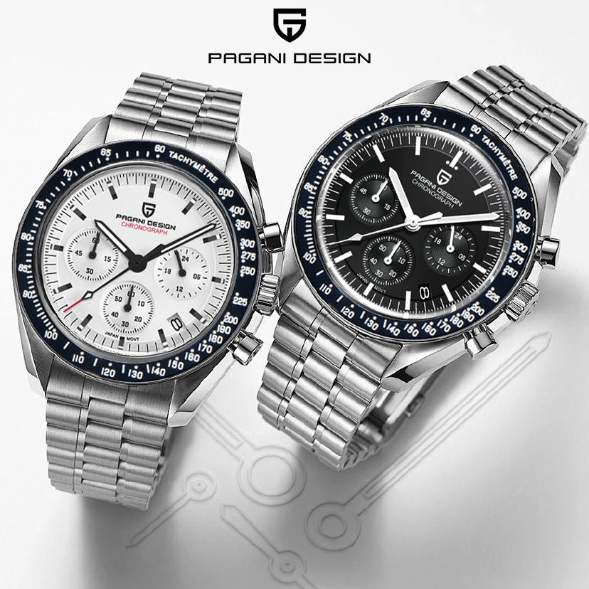 PAGANI DESIGN 2025 New V6 Moon Watches Men Luxury Quartz Watch For Men Speed Sport Chronograph AR Sapphire crystal Wristwatch
