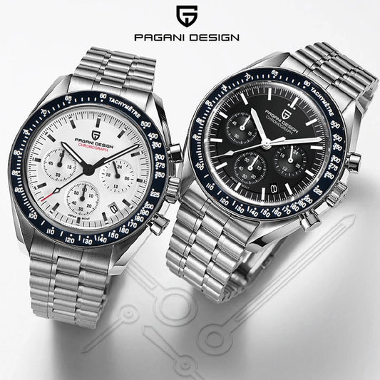 PAGANI DESIGN 2025 New V6 Moon Watches Men Luxury Quartz Watch For Men Speed Sport Chronograph AR Sapphire crystal Wristwatch