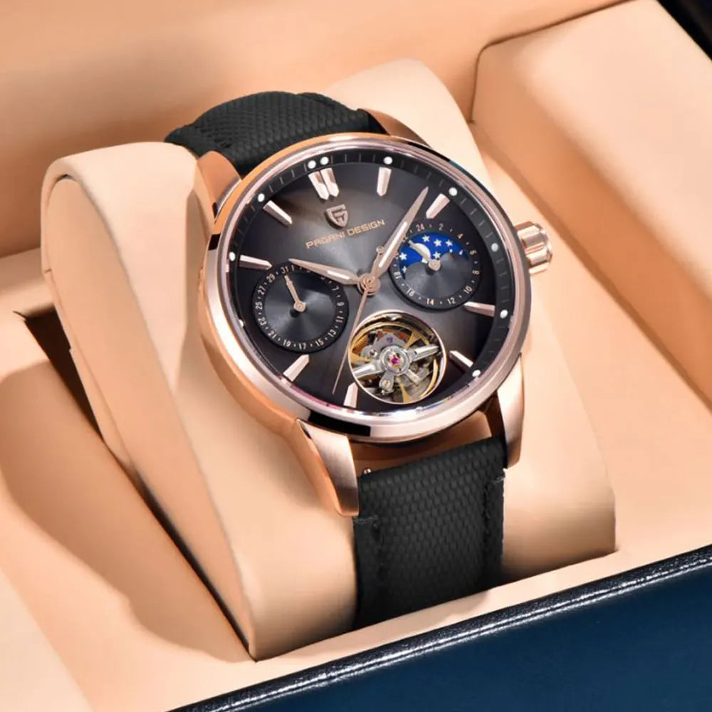 PAGANI DESIGN Tourbillon Men Wristwatch Top Brand 41mm Mechanical Watches Sapphire 100M Waterproof YS021 Gift Watch for Men 2025