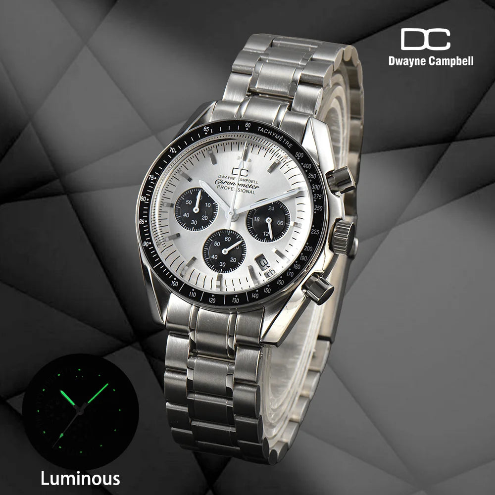 For VK63 Customized Logo Watch 40mm Waterproof Chronograph Men Moon Quartz Watches Modified By Speed Master Custom Wristwatches