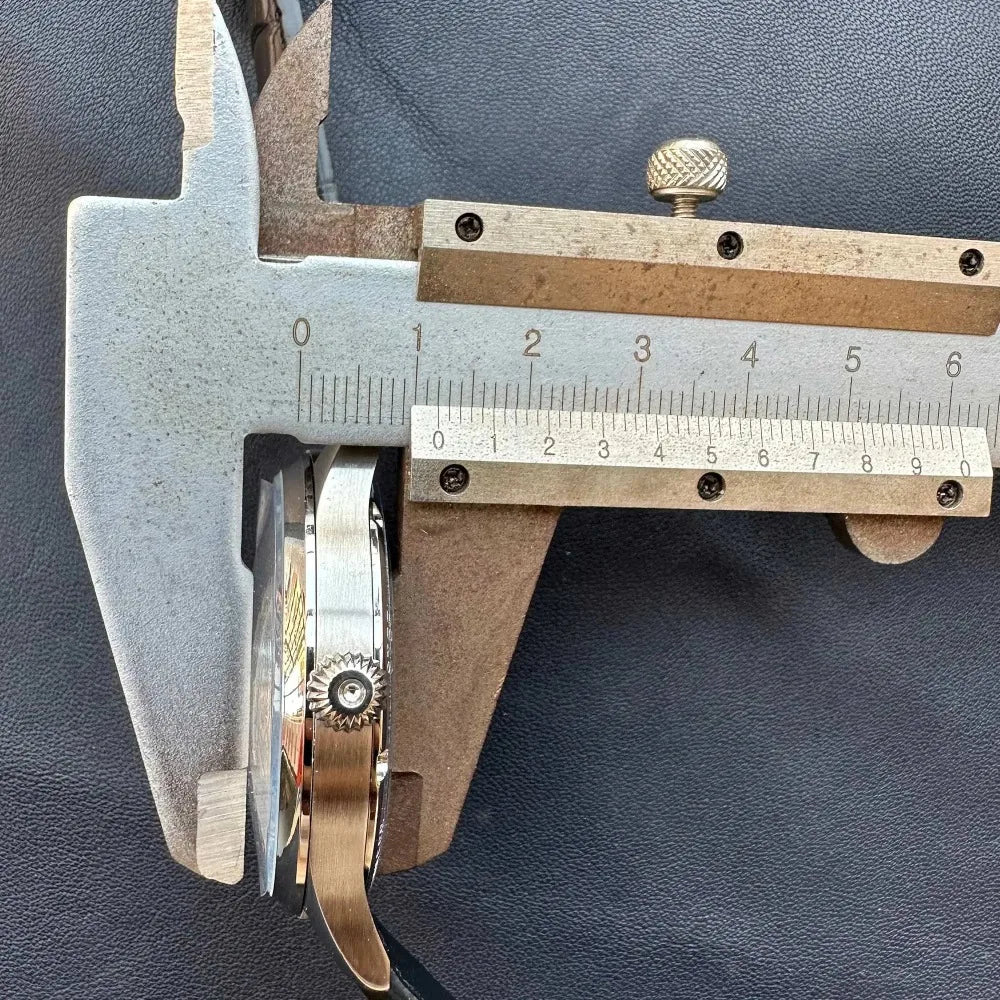 Reloj-Hombre Men's Watch for Seagull ST3600 Manual Movement, Retro Enamel Sterile Dial Business Micro Rotor Mechanical Watch