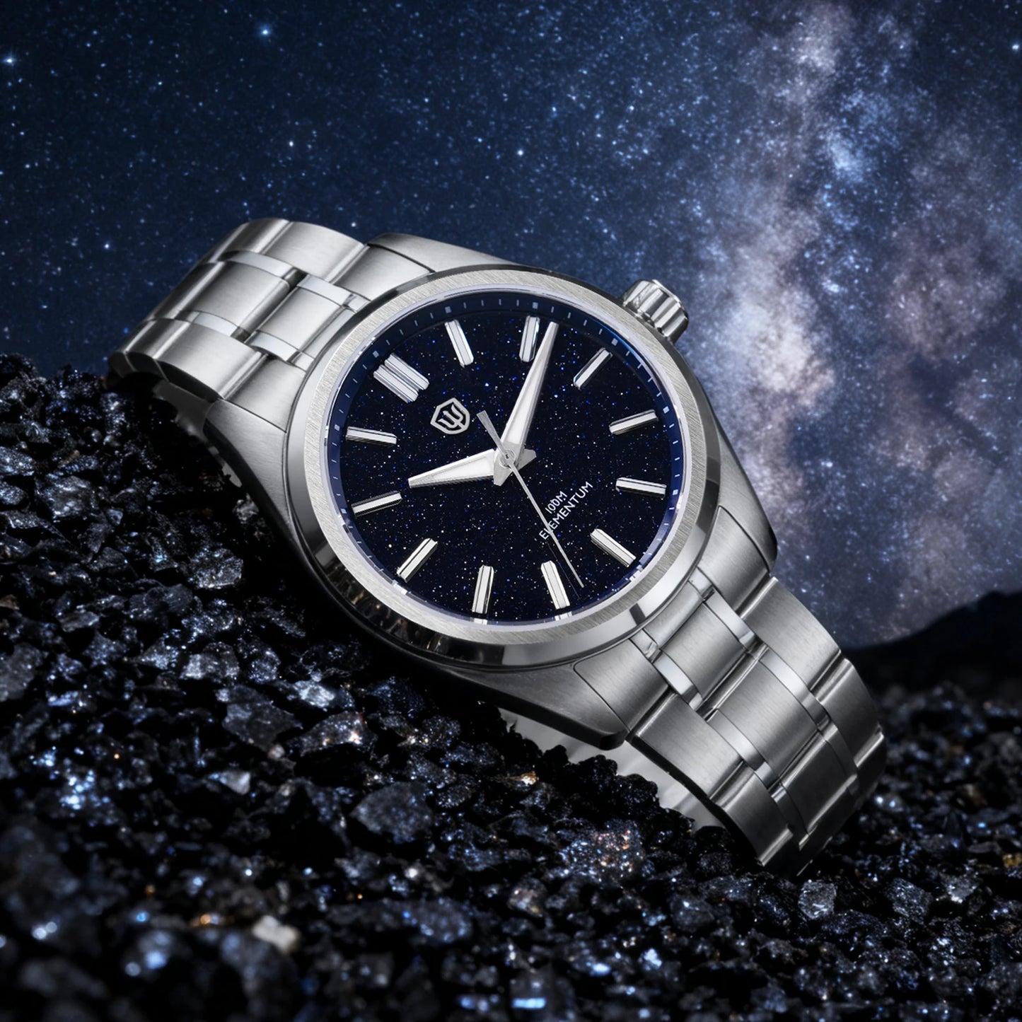 Watchdives WD0003C 38mm Men Watch VH31 Sweep Seconds Quartz Movement Sapphire ice Crack Dial Luminous 10Bar Waterproof Watches