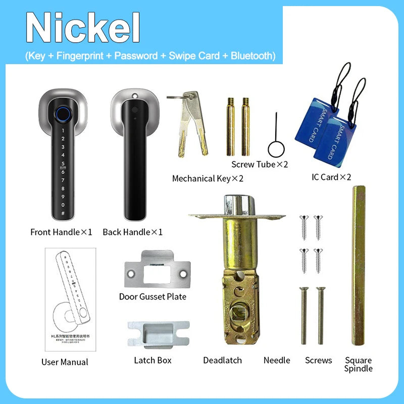Smart Lock, Suitable for Use in Bedrooms, Garages, Hotels, and Living Rooms, Etc. - A Smart Fingerprint Password Lock