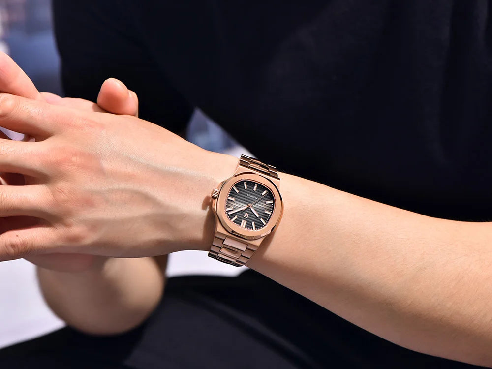 2025latest Pagani design rose gold top luxury automatic men's watch fashion AR Sapphire crystal mechanical watch men's gift10BAR