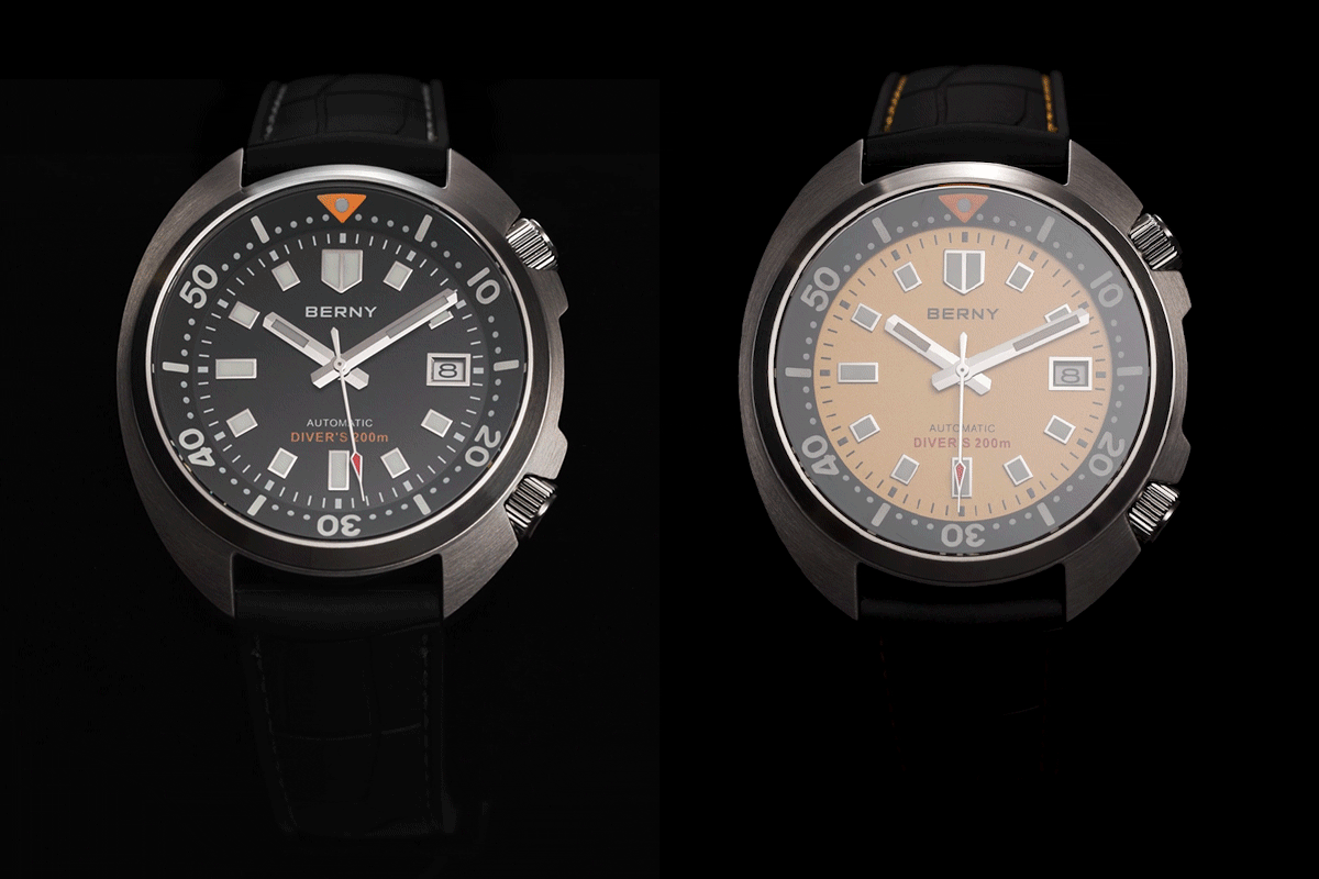 BERNY Automatic Compressor Diver Watch for Men Super Luminous Miyota 8215 Sapphire Swim Sport 20ATM Mechanical Men's Dive Watch