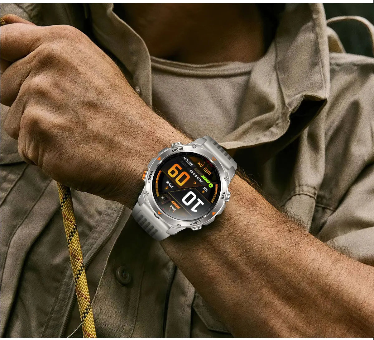 Forerunner 570 GPS Smart Watch 3ATM Waterproof  AMOLED Screen MULTI-BAND GNSS Compass Altimeter Flashlight Sports Smartwatch Men
