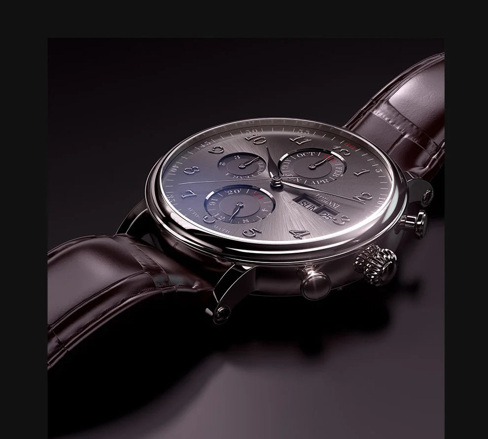 LOBINNI Luxury Brand Switzerland Perpetual Calendar Automatic Mechanical Men's Watches Sapphire Multi-function Clock L13019-8