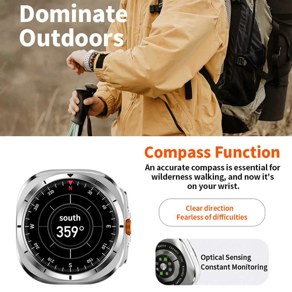 2026 New Watch8 Ultra Smart Watch Classic NFC Health Monitoring  Bluetooth Call 3ATM Waterproof HD Smartwatch For IOS Android