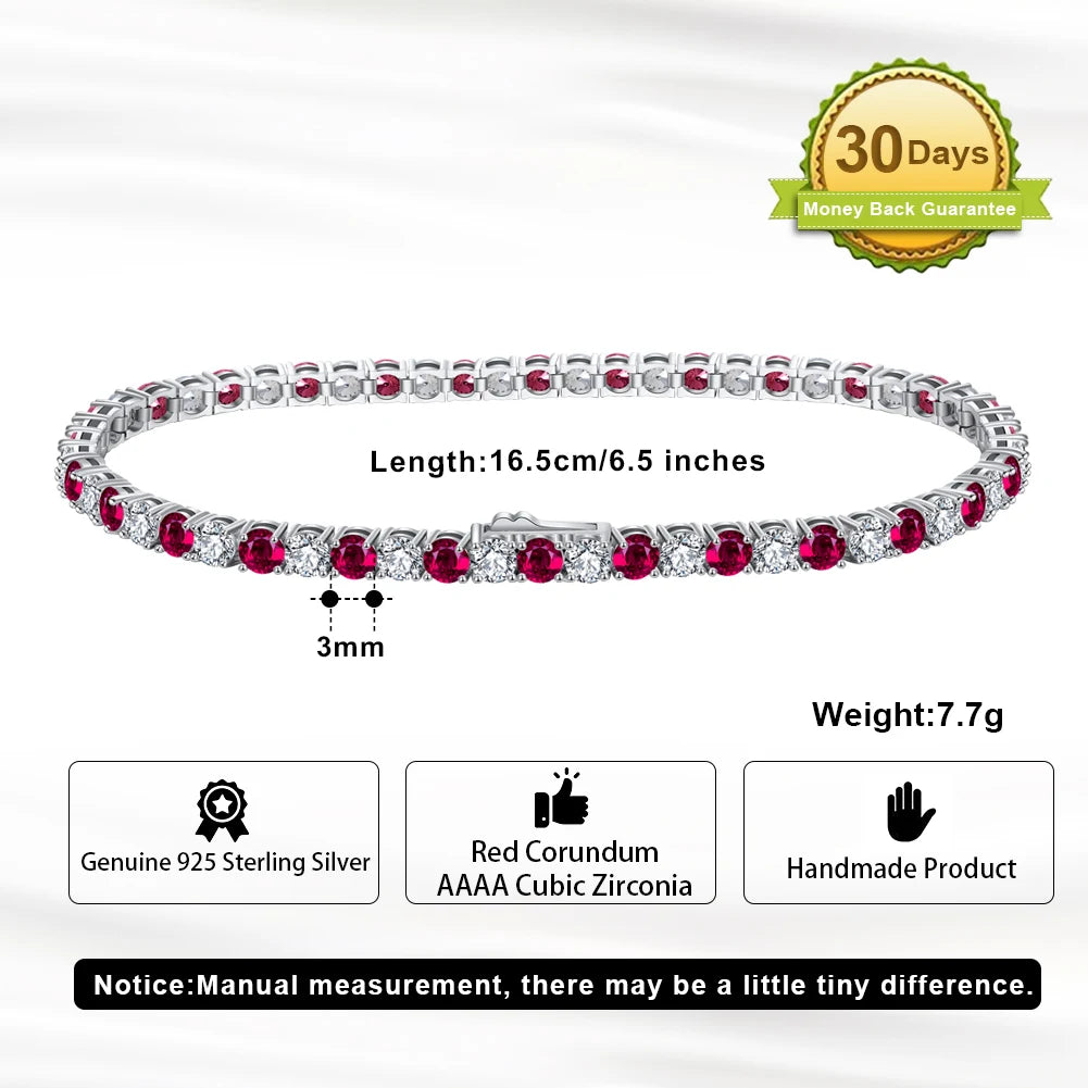 ORSA JEWELS Exquisite 3mm Sapphire Blue Sparkling Tennis Bracelet S925 Sterling Silver Cubic Zirconia Fashion CZ Bracelet SB137