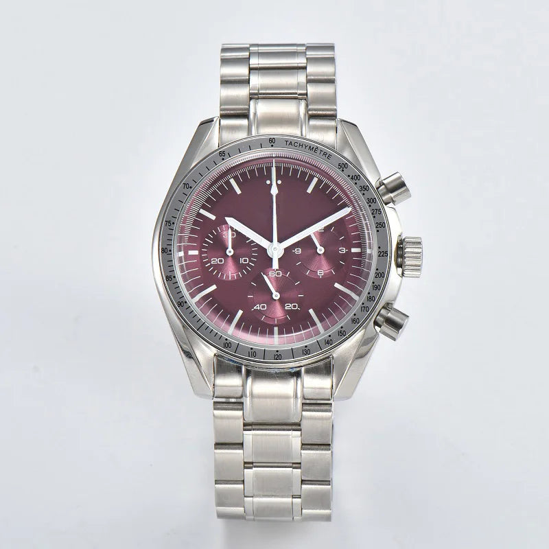 For VK63 Customized Logo Watch 40mm Waterproof Chronograph Men Moon Quartz Watches Modified By Speed Master Custom Wristwatches